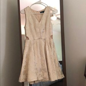 Metallic white cutout dress